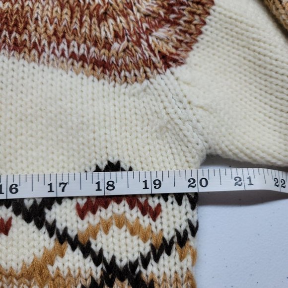 VTG D'Amigo Men's V-Neck Sweater Size Medium Brown Color Block Diamond Pattern - Picture 14 of 16